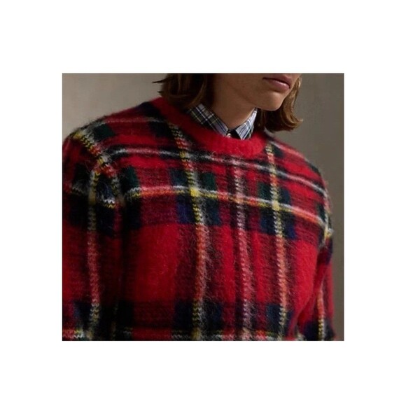Polo Ralph Lauren Men's Plaid Wool-Blend Sweater Red SZ. S NWT$398 - Picture 3 of 14